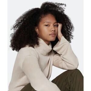 Most of All Beige Lovisa Turtleneck Long Sleeve Knit Sweater Size S In Palomino